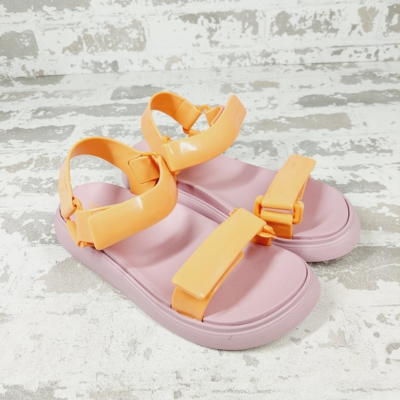 NEW Melissa Papete Essential Pink Orange Summer Flat Sandals K920 - Picture 4 of 11